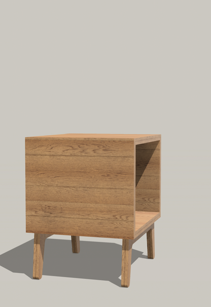 Oakly Bedside #1A1 Plan – Modular Furniture CAD Model (PDF + STEP )